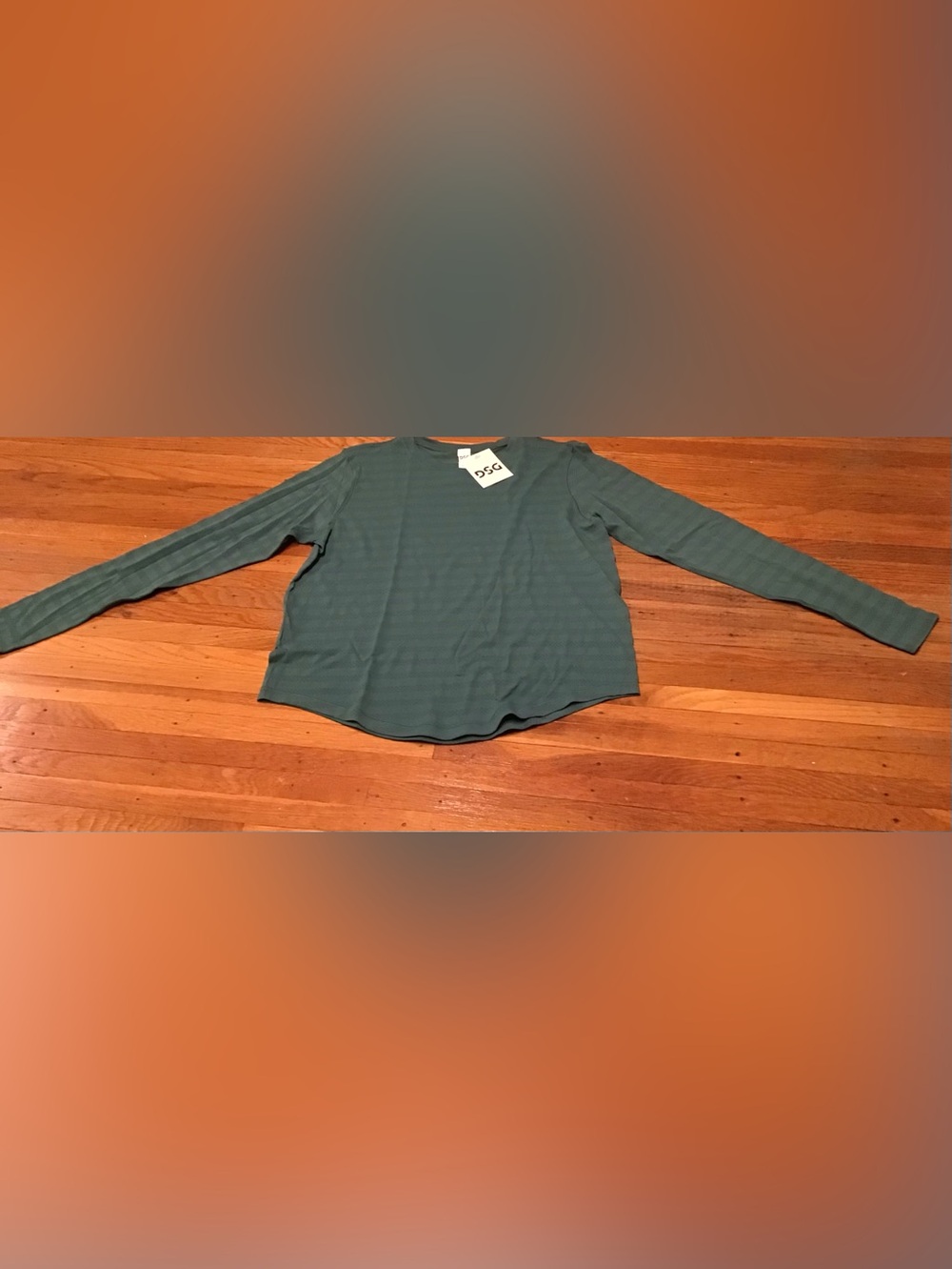 DSG Green/blue Long Sleeve Crew Neck Stretch Activewear T-Shirt Size S